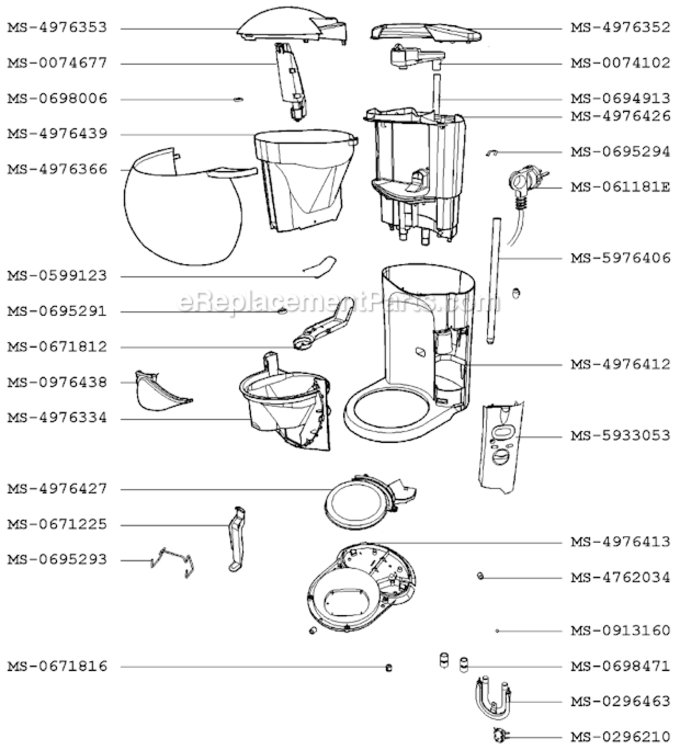 Page B Diagram and Parts List for FMC2MM(0)  Krups Coffee Maker