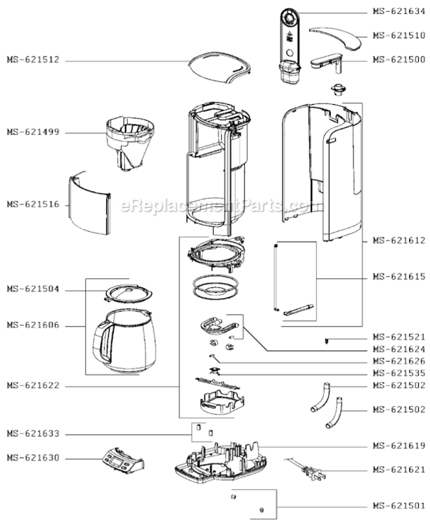 Page A Diagram and Parts List for FME414/1P1  Krups Coffee Maker