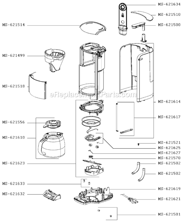 Page A Diagram and Parts List for FMF414/1P1  Krups Coffee Maker