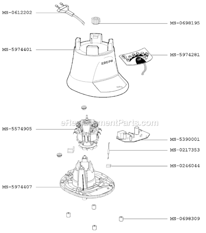 Page A Diagram and Parts List for GMA111(P)  Krups Blender