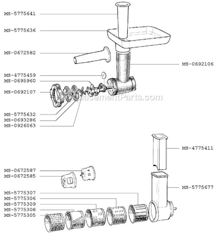 Page B Diagram and Parts List for GVM211(P)  Krups Blender