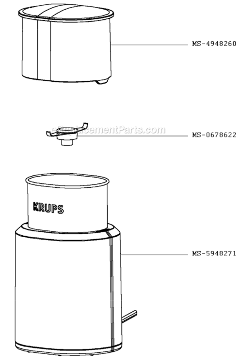 Page A Diagram and Parts List for GX200049/86  Krups Coffee Grinder