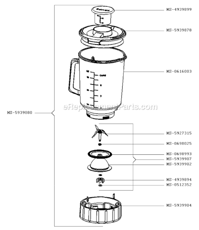 Page A Diagram and Parts List for KB720711/86A  Krups Blender