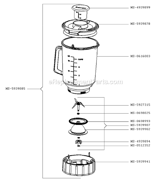 Page A Diagram and Parts List for KB720712/86A  Krups Blender