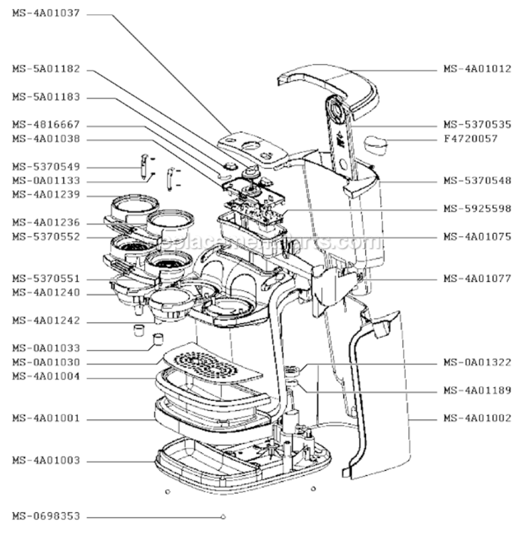 Page C Diagram and Parts List for KP1010J4/86A  Krups Coffee Maker