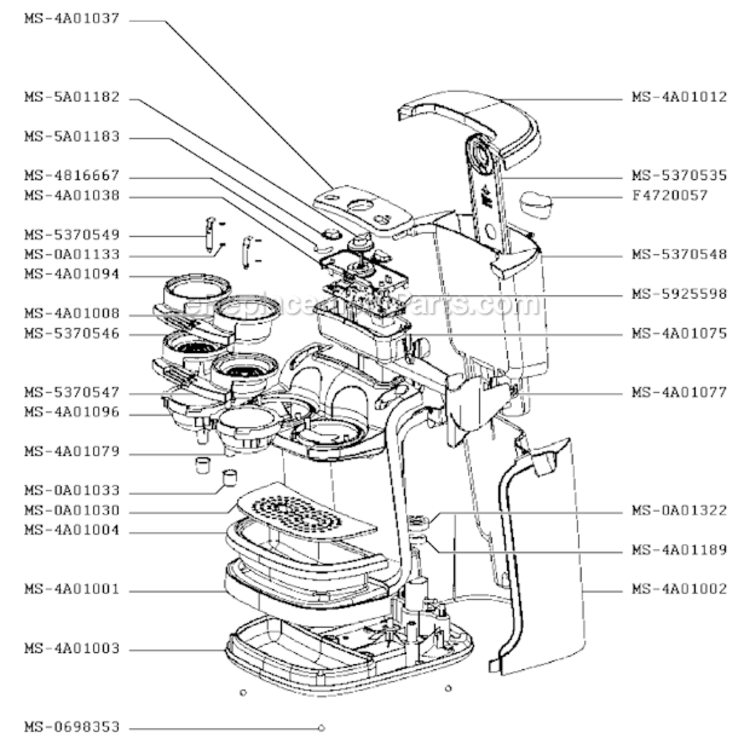 Page C Diagram and Parts List for KP1010J4/86  Krups Coffee Maker