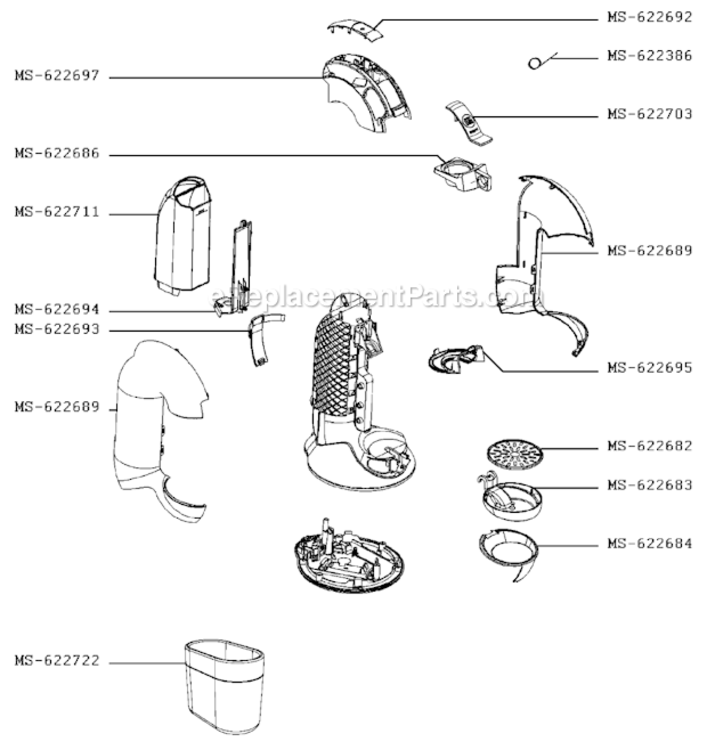 Page B Diagram and Parts List for KP301050/7Z0  Krups Coffee Maker