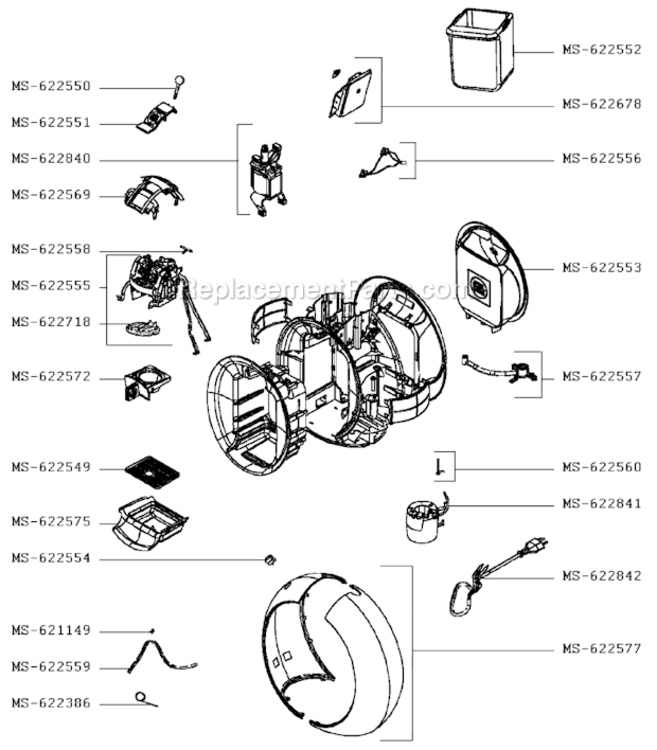 Page A Diagram and Parts List for KP500250/7Z0  Krups Coffee Maker
