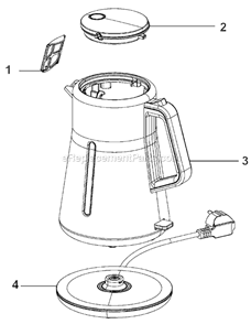 Page A Diagram and Parts List for BW600E50  Krups Kettle
