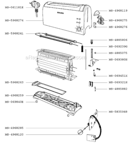 Part Location Diagram of MS-5968263 Krups Drawer