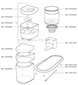 Page B Diagram and Parts List for F2204251I(0)  Krups Coffee Grinder