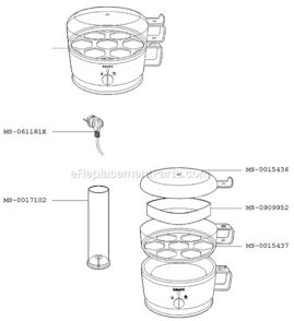 Part Location Diagram of MS-061181E Krups Cord-Power Supply