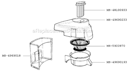 Page B Diagram and Parts List for F2677051M(0)  Krups Juicer