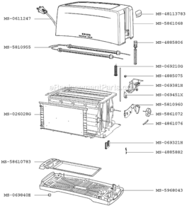 Part Location Diagram of MS-026028G Krups Element-490W-51V