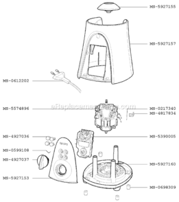 Page A Diagram and Parts List for F34411(1)  Krups Blender