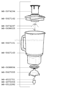 Page B Diagram and Parts List for F34411(1)  Krups Blender