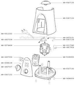 Page A Diagram and Parts List for F37411(0)  Krups Blender