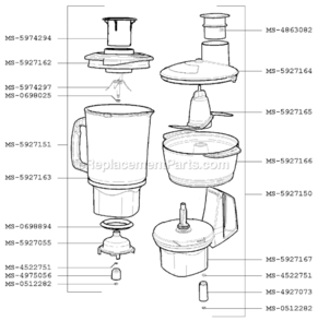 Page B Diagram and Parts List for F37411(0)  Krups Blender