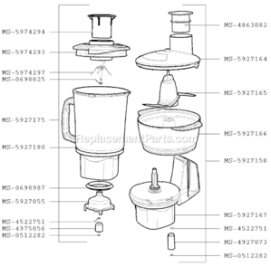 Page B Diagram and Parts List for F37411(1)  Krups Blender