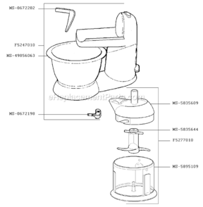 Page B Diagram and Parts List for F5077056(P)  Krups Mixer