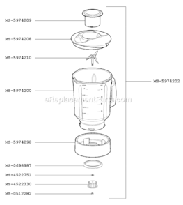 Page A Diagram and Parts List for F5727056(A)  Krups Blender