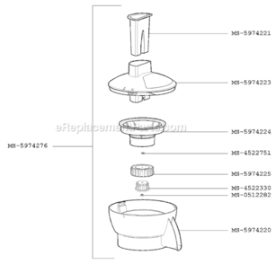 Page A Diagram and Parts List for F5737056(0)  Krups Blender