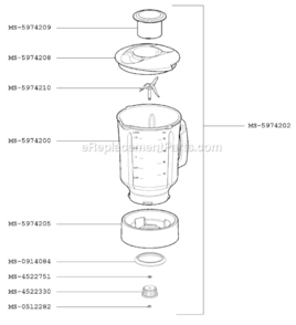 Page C Diagram and Parts List for F5737056(0)  Krups Blender