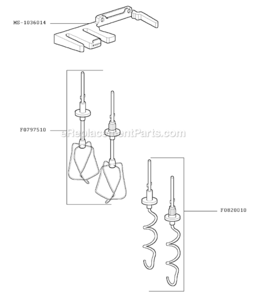 Page B Diagram and Parts List for F6107051(0)  Krups Mixer