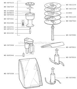 Page B Diagram and Parts List for F6187051(0)  Krups Food Processor