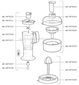 Page C Diagram and Parts List for F6187051(0)  Krups Food Processor