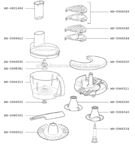 Page C Diagram and Parts List for F7057051(P)  Krups Food Processor