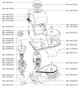 Page A Diagram and Parts List for F7067051(0)  Krups Food Processor