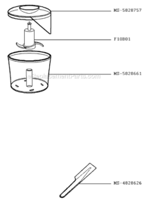 Page B Diagram and Parts List for F7207051B(0)  Krups Blender