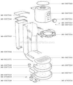 Page B Diagram and Parts List for F8824351(0)  Krups Coffee Maker