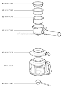 Page C Diagram and Parts List for F8824351D(0)  Krups Coffee Maker