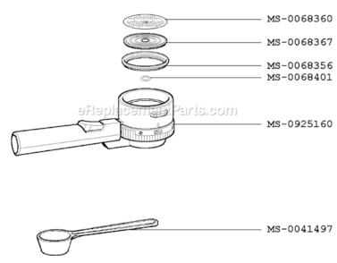 Page B Diagram and Parts List for F8854351D(0)  Krups Coffee Maker