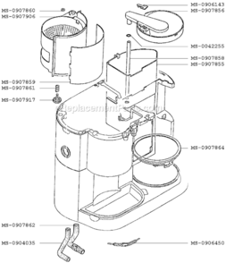 Page C Diagram and Parts List for F8884351  Krups Coffee Maker