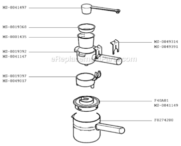 Page B Diagram and Parts List for F9634251(A)  Krups Coffee Maker