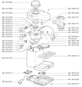 Page A Diagram and Parts List for F9724251T(0)  Krups Coffee Maker