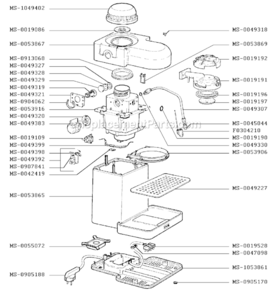 Page A Diagram and Parts List for F9727051T(0)  Krups Coffee Maker