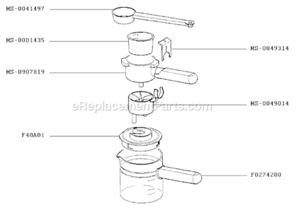 Page B Diagram and Parts List for F9934251(0)  Krups Coffee Maker