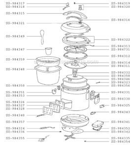 Part Location Diagram of SS-984311 Krups Deflector