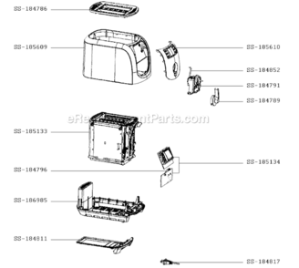 Page A Diagram and Parts List for FEM312  Krups Toaster