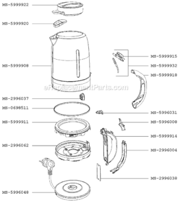Part Location Diagram of MS-5999932 Krups Knob, Signal Lamp