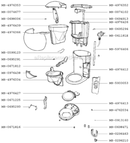 Page B Diagram and Parts List for FMC2MM(0)  Krups Coffee Maker