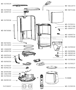 Part Location Diagram of MS-0698006 Krups Seal-valve