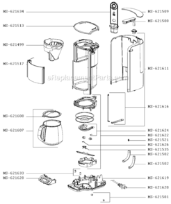 Part Location Diagram of MS-621499 Krups Filter Basket