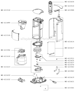 Page A Diagram and Parts List for FMF414/1P1  Krups Coffee Maker