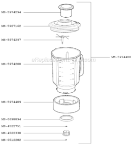Page B Diagram and Parts List for GMA111(P)  Krups Blender