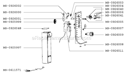 Part Location Diagram of MS-0926041 Krups Handle